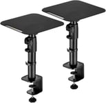 HS30L Support de Table Universel pour Haut-parleurs, Inclinaison +/-15° avec Une Charge jusqu'à 15 kg, Noir, 2 Supports pour Enceintes