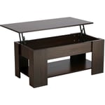 Yaheetech - Table basse avec Plateau Relevable Table de salon Moderne avec Etagère de Rangement Compartiment Caché pour Salon Bureau 98 x 50 x 42 cm