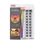 KISS imPRESS Press-On Falsies Eyelash Clusters Kit, Voluminous, Black, No Glue Needed, Fuss Free, Invisible Band, Natural, 24 Hours, No Damage, No Sticky Residue, Gorgeous, Quick & Easy | 20 Clusters