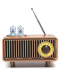 COLSUR Retro Radio, Portable Bluetooth Speaker with FM Vintage Radio, Small Radios Mains and 1500mAh Battery, Support TF Card/AUX/USB, MP3 Player, 5W Speaker, Bluetooth 5.0