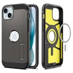 Spigen Coque Magnétique pour iPhone 15 Plus [Antichoc avec Béquille] Tough Armor MagFit - Gunmetal