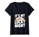 Womens Poker Player - It's My Lucky Night V-Neck T-Shirt