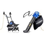 Hyundai 1500W 450mm Electric Garden Tiller & Leaf Blower, Garden Vacuum & Mulcher with Large 45 Litre Collection Bag, 12m Cable, 62-170mph Variable Airspeed