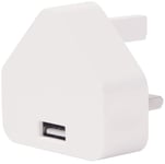 UK 3 Pin Mains Wall USB Charging Plug Wall Charger Adapter for iPhone Samsung