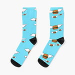 Chaussettes Taille Unique Peinture De Hamburger Volant Nouveauté Fantaisie Motif Fou Équipage Décontracté Pour Hommes Femmes