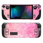 PlayVital Kit d'Autocollants de Protection pour Steam Deck OLED & LCD Console,Stickers Skin Vinyl pour Steam Deck LCD Console-Rose Psychédélique