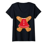 Womens Gingerbread Man Shirt Adult Kids Men Women Cookie Costume V-Neck T-Shirt