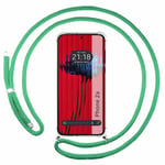 Tumundosmartphone Étui pendentif transparent pour Nothing Phone 2a 5G avec cordon vert d'eau