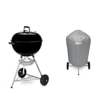 Weber Barbecue à Charbon Original Kettle 57cm - Barbecue E-5710 à Couvercle, Thermomètre, Trépied, Roues - Noir & Accessoire Barbecue 7176 - Housse Barbecue Charbon 57 CM