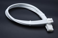 8 Pin Pcie Full White GPU Sleeved Power Supply Extension Cable 2 Comb Shakmods 