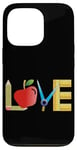 Coque pour iPhone 13 Pro Love Apple Pencil Règle pour enseignant école