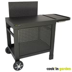 Desserte COOK'IN GARDEN REVA 110 PREMIUM - 100% métal - Surface de travail (L.108 x l.55 cm) - 1 tablette basse, 1 jupe, 1 crédence