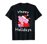 Peppa Pig Christmas Family Portrait Happy Holidays Snow Logo T-Shirt