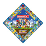 Winning Moves Monopoly Sonic en Français - Jeu de Plateau 8 et Plus - Jeu de Société pour 2 à 6 Joueurs - Jeux de Société Famille en Français