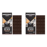 Montezuma's Absolute Black, 100% Cocoa, Dark Chocolate Orange & Cocoa Nibs, Gluten Free & Naturally Vegan, 90g Bar (Pack of 2)