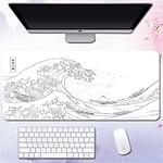 Morain Gaming Mouse Mat Art Print Painting Hokusai The Great Wave Big Rectangle Non-Slip Rubber Mousepad Mouse Pad, 800 * 300 * 3mm, Style 16