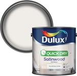 Dulux Quick Dry Satinwood Paint 2.5L Pure Brilliant White for Wood & Metal