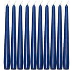 Blue Taper Dinner Candles  9" 24cm Candle Unscented 7 Hour Burn Time 10 Pack