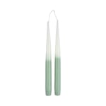 Homéa, Set de 2 Bougies Chandelier 26 cm Arty Tie And Dye Blanc et Céladon