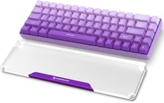 Repose-poignet pour Compact 68 Keys Clavier, Wrist Rest, Premier Acrylique Transparent, Pieds en Caoutchouc Antidérapant, Ergonomique Keyboard Palm Rest pour Office/Gaming/Laptop - Violet