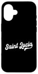 iPhone 16 Saint Lucia Typeset Love St. Lucia St. Lucian Pride Case