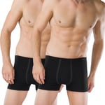 Schiesser Kalsonger 2P Essentials Boxer Briefs Svart bomull Medium Herr