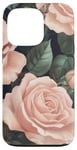 Coque pour iPhone 13 Pro Blush Rose Bloom Dark Garden Design