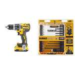 DEWALT Perceuse Visseuse à Percussion Brushless XR 18V Li-Ion 2Ah + DEWALT Coffret TOUGHCASE 25 Pièces, Embouts de Vissage et Forets Métal