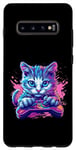 Coque pour Galaxy S10+ manette de jeu gamer chat idée de jeu inspiration créative