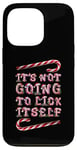 Coque pour iPhone 13 Pro It's Not Going To Lick Itself. Bâton de sucre d'orge amusant pour Noël