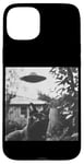 Coque pour iPhone 15 Plus Cat Selfie with UFO Weird 50s Photo --