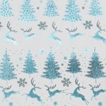 Glitter Rollwrap Paper Gift Wrap Roll - 2M - Finlandia Leaping Reindeer Finlandi