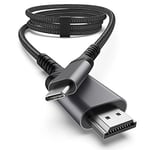 nonda Câble USB C vers HDMI 4K@30Hz [2M], Câble USB Type C vers HDMI 2.0 [Compatible Thunderbolt 3] pour MacBook Pro 2020/2019, MacBook Air/iPad Pro 2020, Surface Book 2 et autres appareils de type C