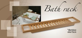 Stylish Bamboo Bath Rack 64cm Over Bath Wooden Bathroom Soap Holder Bath Tidy