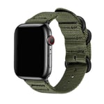 SKALO Nato-armband i nylon Apple Watch 42/44/45/49mm - Grön