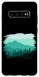 Coque pour Galaxy S10+ Montagne intemporelle, arbres naturels et forêt avec oiseaux