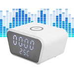 Wireless Charger Alarm Clock Smart Digital Desktop Electronic Clock With Tem Hot