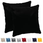 Dreamzie Taie Oreiller 50x50 cm (Lot de 2) 100% Coton Jersey 150 GSM - Noir - Taie d'oreiller 50 x 50 Coton - Housse de Coussin Résistant et Hypoallergénique pour Oreiller