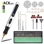 Mini perceuse sans fil,kit d'outils à distance sans fil USB,stylo de gravure de travail de calcul,bricolage pour bijoux,métal,verre - Type 62pcs