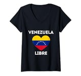 Womens Venezuela Libre V-Neck T-Shirt