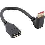 InLine® DisplayPort 1.4 Câble adaptateur ST/BU 8K4K coudé vers le haut Noir/doré 0,15 m