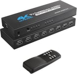 Hdmi Switch 4K@ 60Hz Hdmi 2.0 Commutateur 7 In 1 Out 7 Port Hdmi Selector Box With Ir Télécommande Soutien Hdcp 2.2 Hdr10 3D 18Gbps Dolby Visio Anorama Sound Pour Xbox Ps5/4 Roku Hdtv Monitor