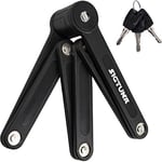 Folding Bike Lock - SIGTUNA Foldable Bicycle Lock with 3 Keys, Heavy Duty Anti Theft Bike Lock with Mounting Bracket, High Security for Ebikes and Scooters (Black)