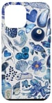 Coque pour iPhone 14 Plus Collage Coquette Bleu été Scrapbook Preppy Coquilles côtières