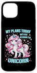 iPhone 15 Plus Cute Pink Unicorn My Plans Today Quote Fantasy Girls Women Case