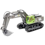 HuiNa 2.4G 11Ch RC Excavator Green w/Die Cast Bucket CY1558G