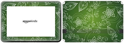 GetitStickit VeUKSkinTabAmaFireHD89_97 "White Flower Design on a Lime Green Background Removable Skin for 8.9-Inch Amazon Kindle Fire HD