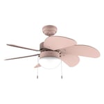 Cecotec - Ventilateur de Plafond avec Lumière EnergySilence Aero 3600 Vision Full Pink - 50 W, Diamètre 91 cm, Ampoule non Incluse, 3 vitesses, 6 Pales, Mode Été/Hiver, Design Élégant