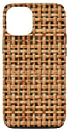 Coque pour iPhone 15 Pro Panier en osier esthétique vintage en rotin imprimé bambou