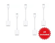 NEW Apple MJ1M2ZM/A USB-C to USB 2.0 Adapter Cable Pack of 5 - White